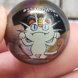 Vintage Pokemon #52 Meowth Marble Holo Mettalic Toy Biz Collectible